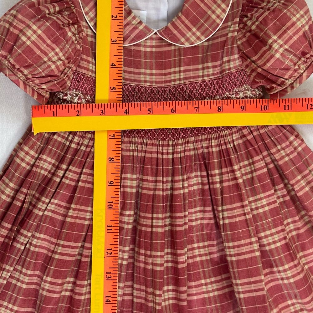 Elegant, Fancy Holiday Toddler Plaid Silk Dress size 18-month, Christmas photos - Picture 3 of 11